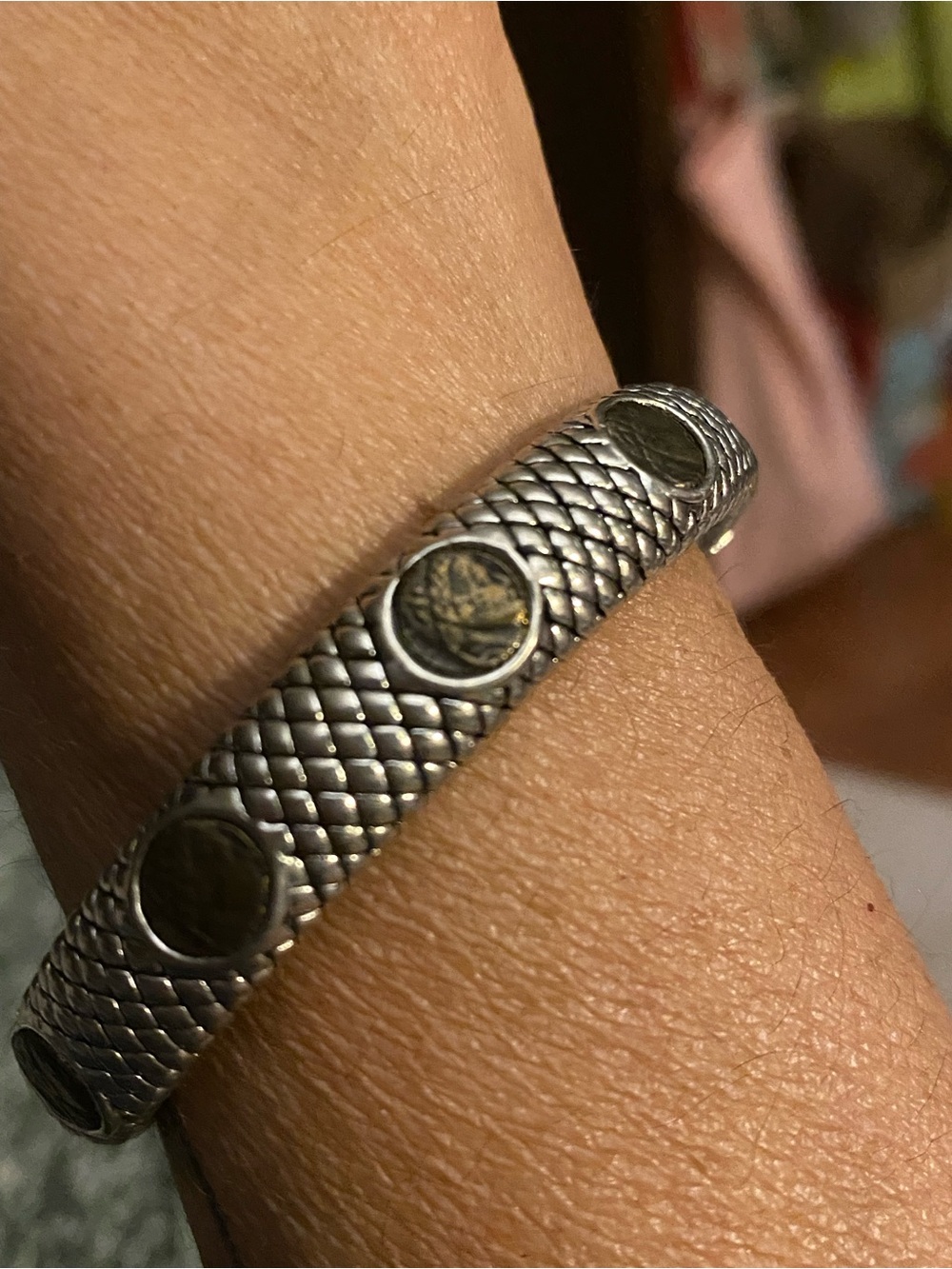 Cabot Greek/ Roman Coin Hinged Bracelet